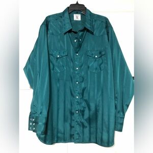 Corral West Ranch Wear Green Pearl Snap Western Shirt Men’s 2X